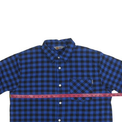 Carhartt Men's Blue Check Flannel Button-Up Shirt Size M
