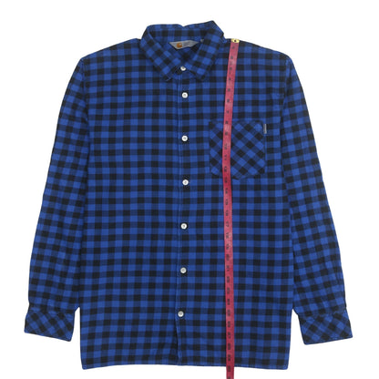 Carhartt Men's Blue Check Flannel Button-Up Shirt Size M