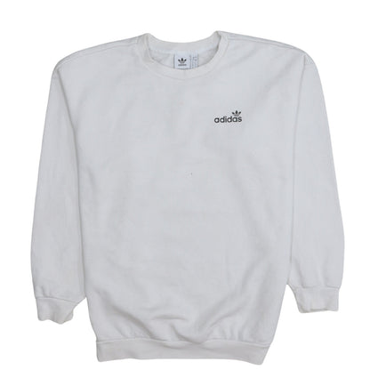Adidas Women White Crew Neck Pullover Sweatshirt Size 8