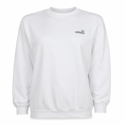 Adidas Women White Crew Neck Pullover Sweatshirt Size 8