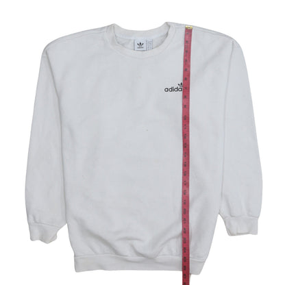 Adidas Women White Crew Neck Pullover Sweatshirt Size 8