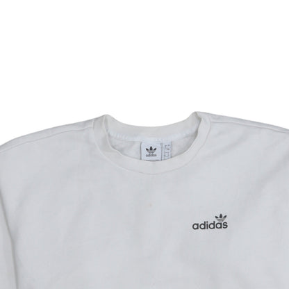 Adidas Women White Crew Neck Pullover Sweatshirt Size 8