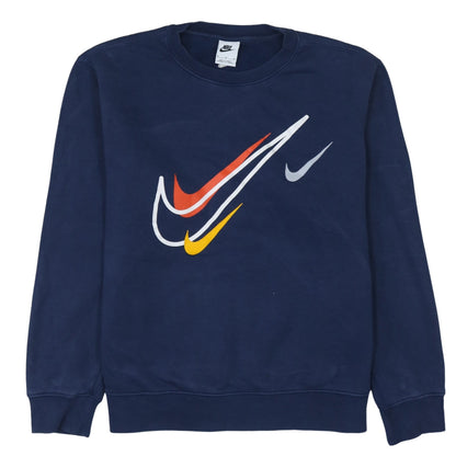 Nike Men's Blue Graphic Logo Crew Neck Pullover Sweatshirt M