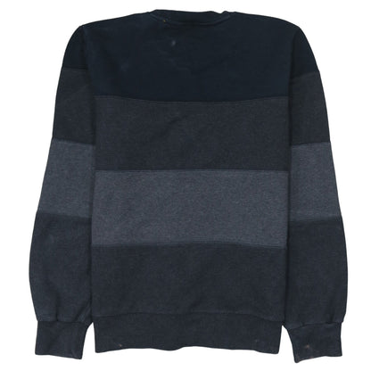 Nike Men's Blue Striped Pullover Sweatshirt M Crew Neck Fleece