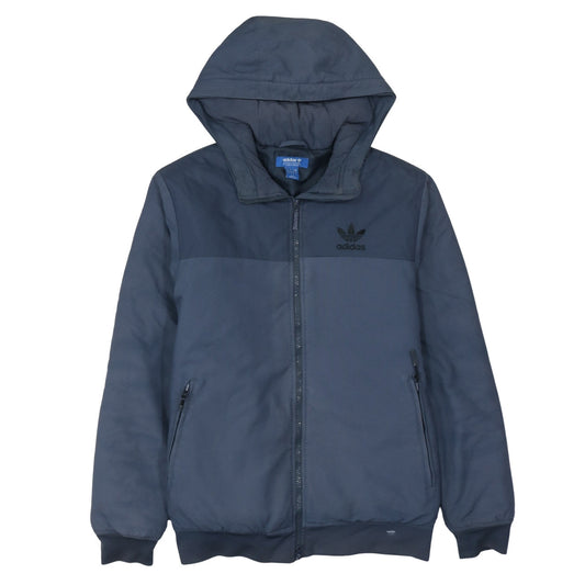 Adidas Men's Blue Hooded Puffer Jacket Size S Regular Fit