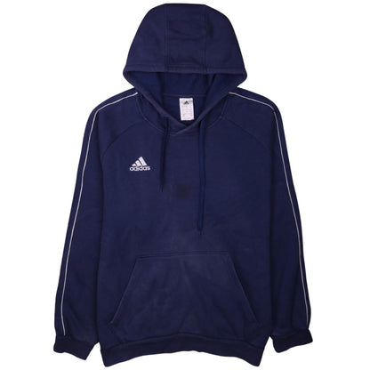 Adidas Men's Blue XL Pullover Hoodie with Logo and Pockets