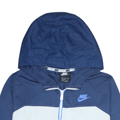 Nike Boys Blue Full Zip Hoodie XL 158-170cm Colourblock Fleece Sweatshirt