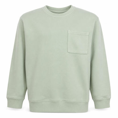 Zara Boys Green Cotton Blend Crew Neck Pullover Sweatshirt Size 8 Years