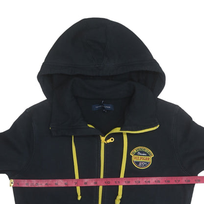 Tommy Hilfiger Girls Black Full Zip Hooded Sweatshirt XL Fleece Lined
