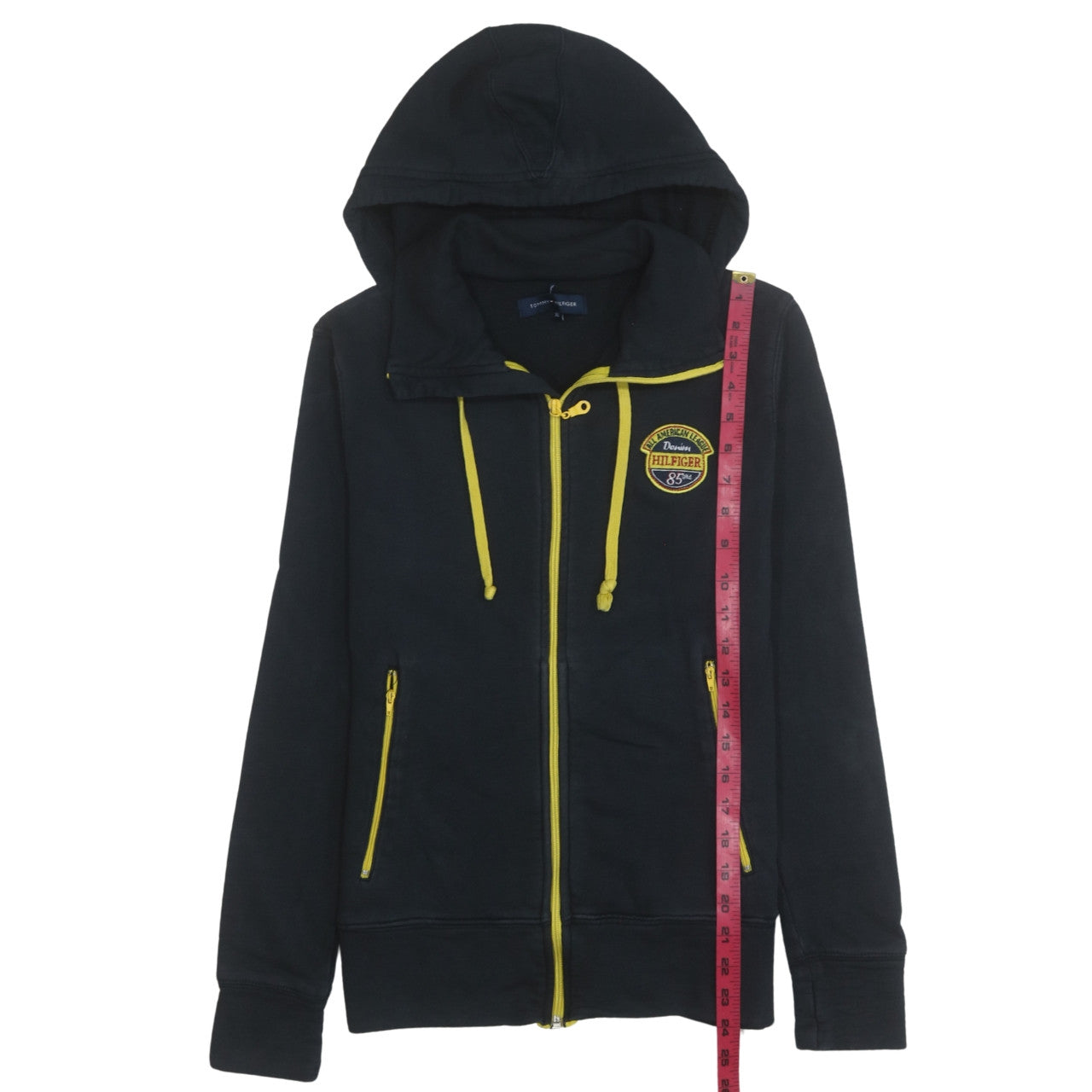 Tommy Hilfiger Girls Black Full Zip Hooded Sweatshirt XL Fleece Lined