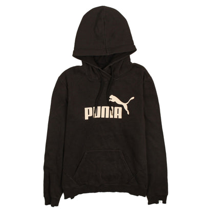 Puma Women Black Logo Pullover Hoodie Size 14 UK Cotton Blend