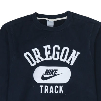 Nike Oregon Track Navy Sweatshirt Women L Crew Neck Pullover