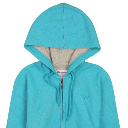 Champion Women's Blue Full Zip Hoodie Size L Eco Authentic Sweatshirt