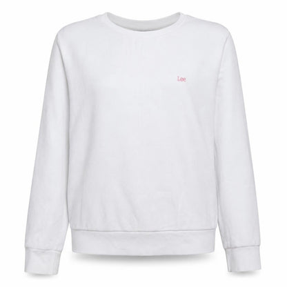 Lee Womens White Crew Neck Cotton Sweatshirt Size S Regular Fit