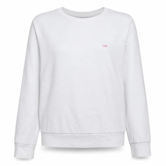 Lee Womens White Crew Neck Cotton Sweatshirt Size S Regular Fit