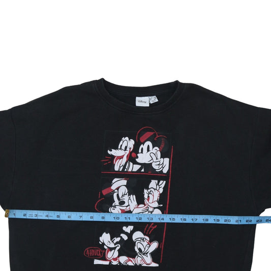Disney Women Black XS Sweatshirt Mickey & Friends Graphic Pullover