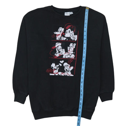 Disney Women Black XS Sweatshirt Mickey & Friends Graphic Pullover