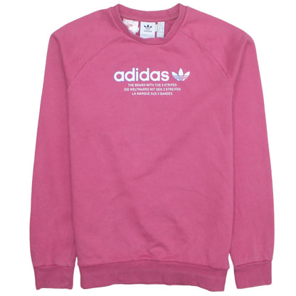 Adidas Girls Pink Crew Neck Logo Sweatshirt 14 Years Pullover