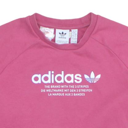 Adidas Girls Pink Crew Neck Logo Sweatshirt 14 Years Pullover