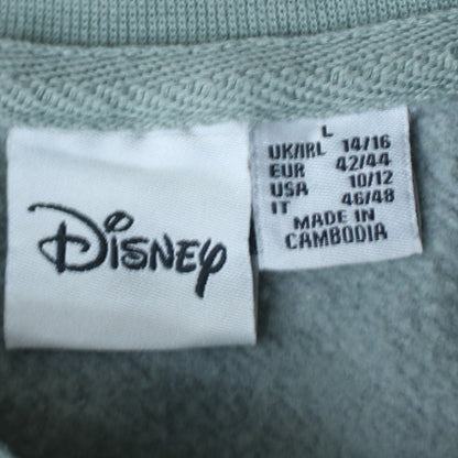 Disney Women Mint Green Mickey Mouse Crew Neck Sweatshirt L 14/16