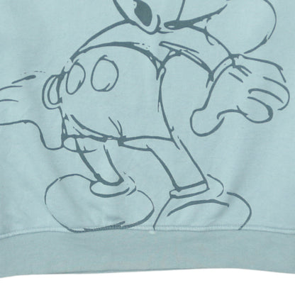 Disney Women Mint Green Mickey Mouse Crew Neck Sweatshirt L 14/16