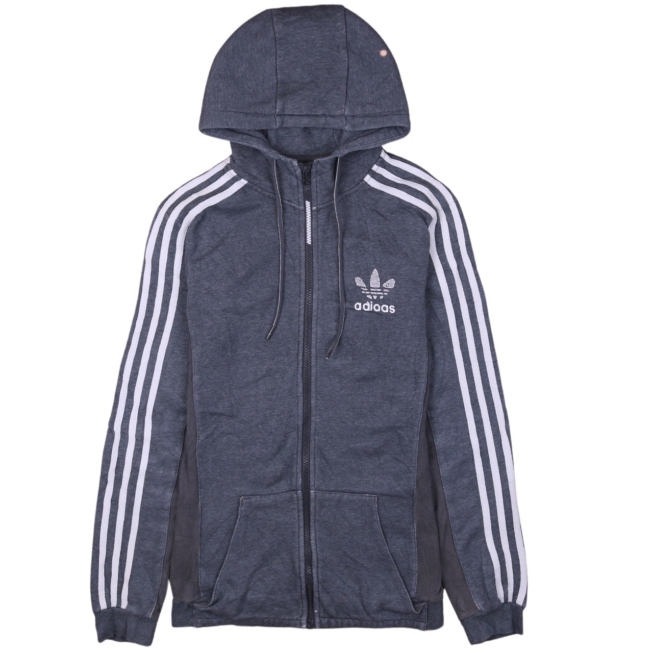 Adiaas Mens Grey Full Zip Hoodie XS Hooded Sports Jacket