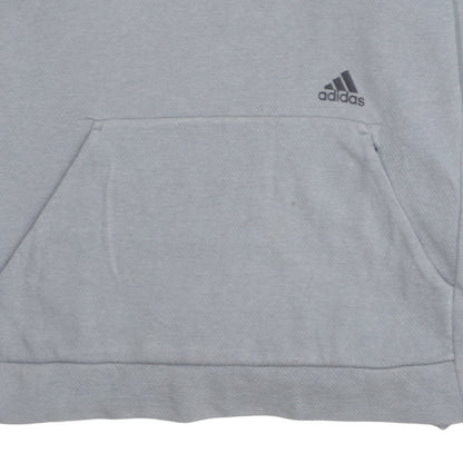 Adidas Men Grey Pullover Hoodie M Regular Fit Sportswear