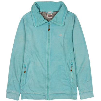 Adidas Womens Blue Fleece Full Zip Jacket Size 14