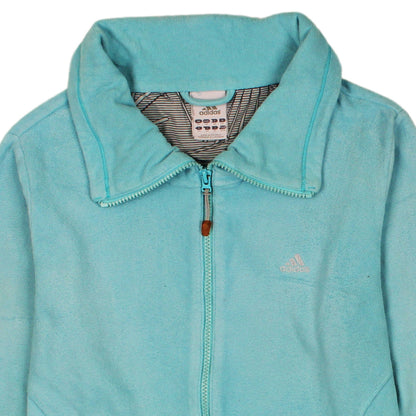 Adidas Womens Blue Fleece Full Zip Jacket Size 14