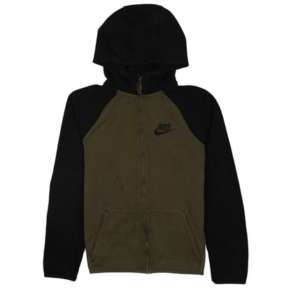 Nike Boys Black & Khaki Full Zip Hoodie 12-13 Years Classic Fit