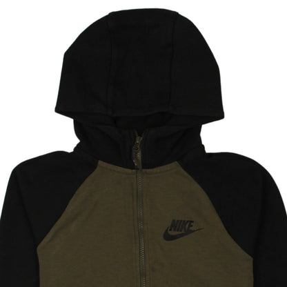 Nike Boys Black & Khaki Full Zip Hoodie 12-13 Years Classic Fit
