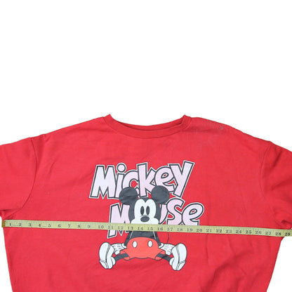 Disney Womens Red Mickey Mouse XL Sweatshirt Pullover Cotton Blend