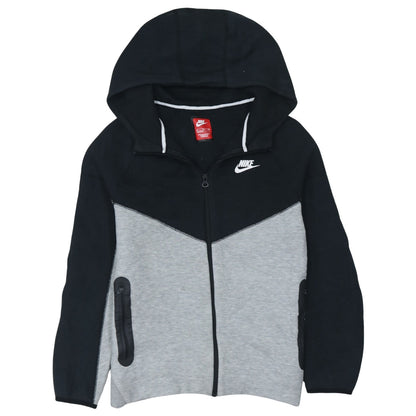 Nike Boys Black Grey XL Full Zip Colourblock Hoodie Sweatshirt