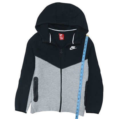 Nike Boys Black Grey XL Full Zip Colourblock Hoodie Sweatshirt