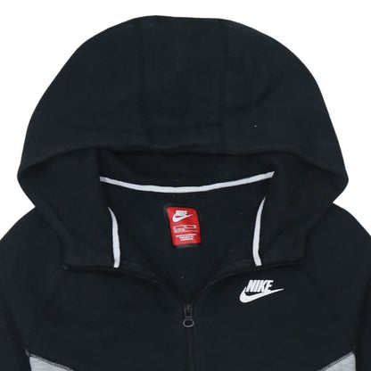 Nike Boys Black Grey XL Full Zip Colourblock Hoodie Sweatshirt