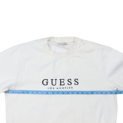 Guess Womens White Logo Crew Neck Sweatshirt XL