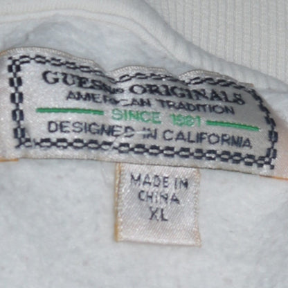 Guess Womens White Logo Crew Neck Sweatshirt XL
