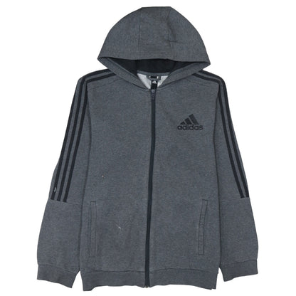 Adidas Men's Grey Full Zip Hoodie Size L Sports Fleece