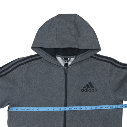 Adidas Men's Grey Full Zip Hoodie Size L Sports Fleece