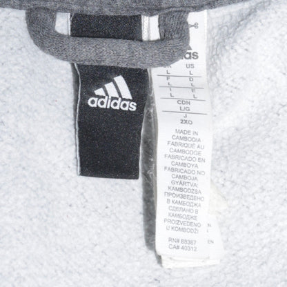 Adidas Men's Grey Full Zip Hoodie Size L Sports Fleece