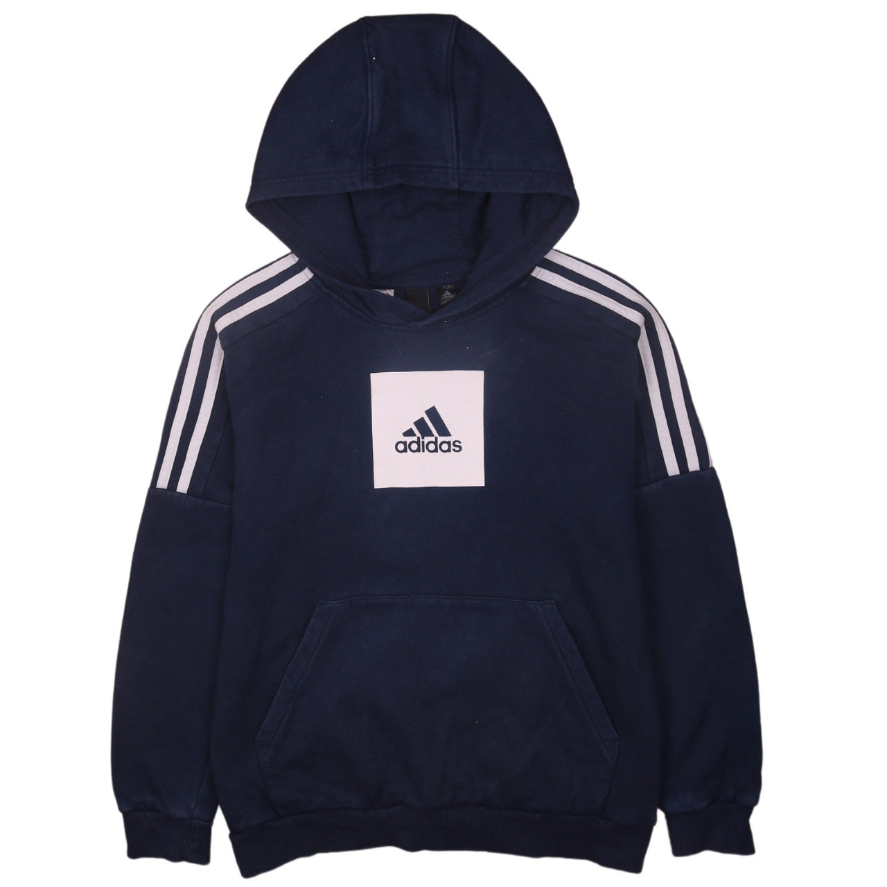 Adidas Boys Blue Pullover Hoodie 13-14 Years Hooded Fleece Sweatshirt