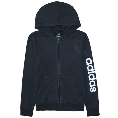 Adidas Womens Black Full Zip Hoodie Medium 12 Hooded Sweatshirt