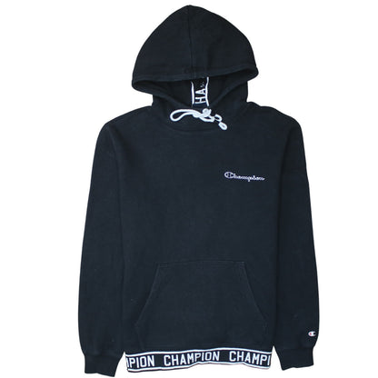 Champion Women's Black Large Pullover Hoodie with Logo Trim
