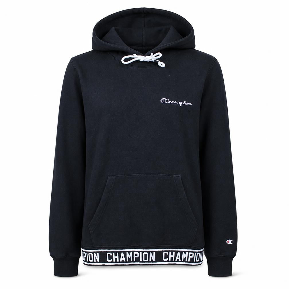 Champion Women's Black Large Pullover Hoodie with Logo Trim