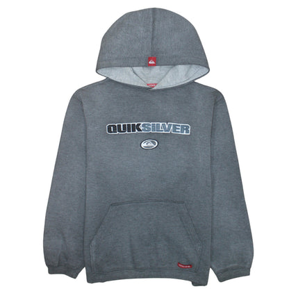 Quiksilver Boys Grey Hoodie Large Fleece Pullover Sweatshirt