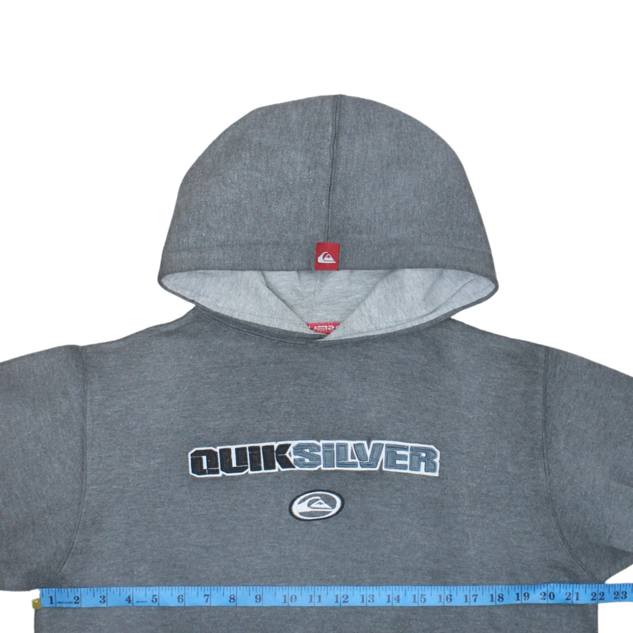 Quiksilver Boys Grey Hoodie Large Fleece Pullover Sweatshirt