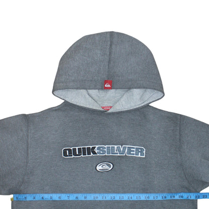 Quiksilver Boys Grey Hoodie Large Fleece Pullover Sweatshirt