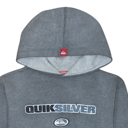 Quiksilver Boys Grey Hoodie Large Fleece Pullover Sweatshirt