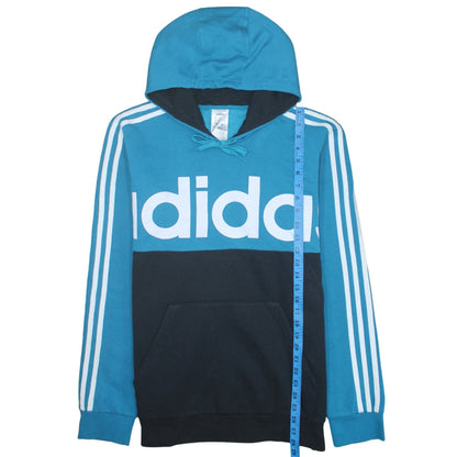 Adidas Men's Blue Pullover Hoodie Size L Logo Sportswear
