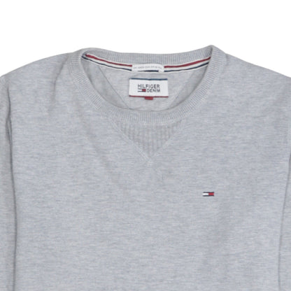 Tommy Hilfiger Men's Grey Cotton Crew Neck Pullover Jumper M